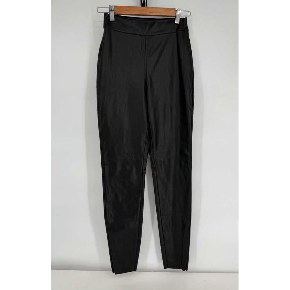 Meshki Faux Leather Black Leggings High Waist Pants Women's Fashion Style‎ Sz s
